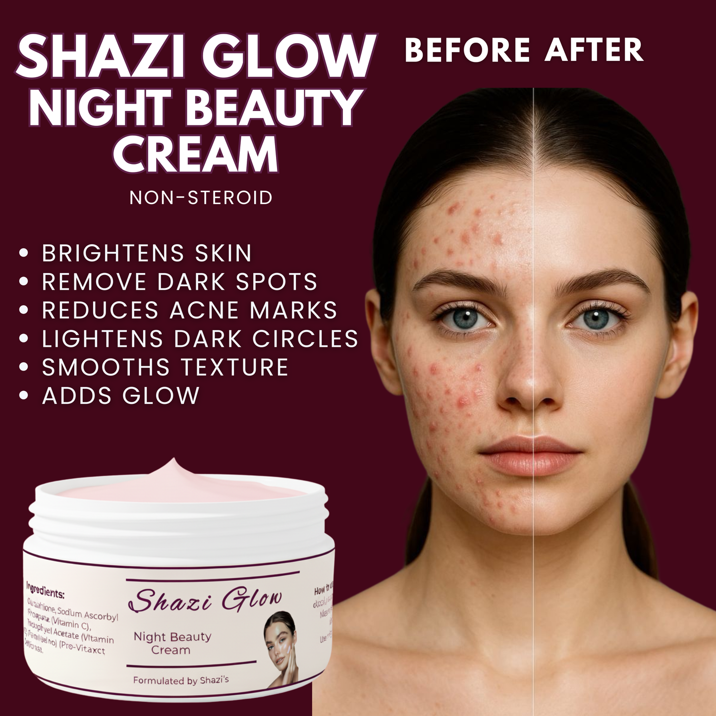 Shazi Glow Night Beauty cream (Non-Steroid)